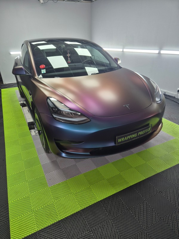 Covering intégral sur Tesla model 3 à Le Havre prés de Deauville