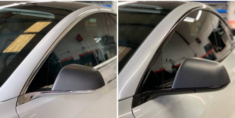 Déchromage sur une tesla modèle y sur Le Havre