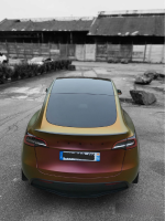 Pose d'un covering sur une voiture Tesla Le Havre 